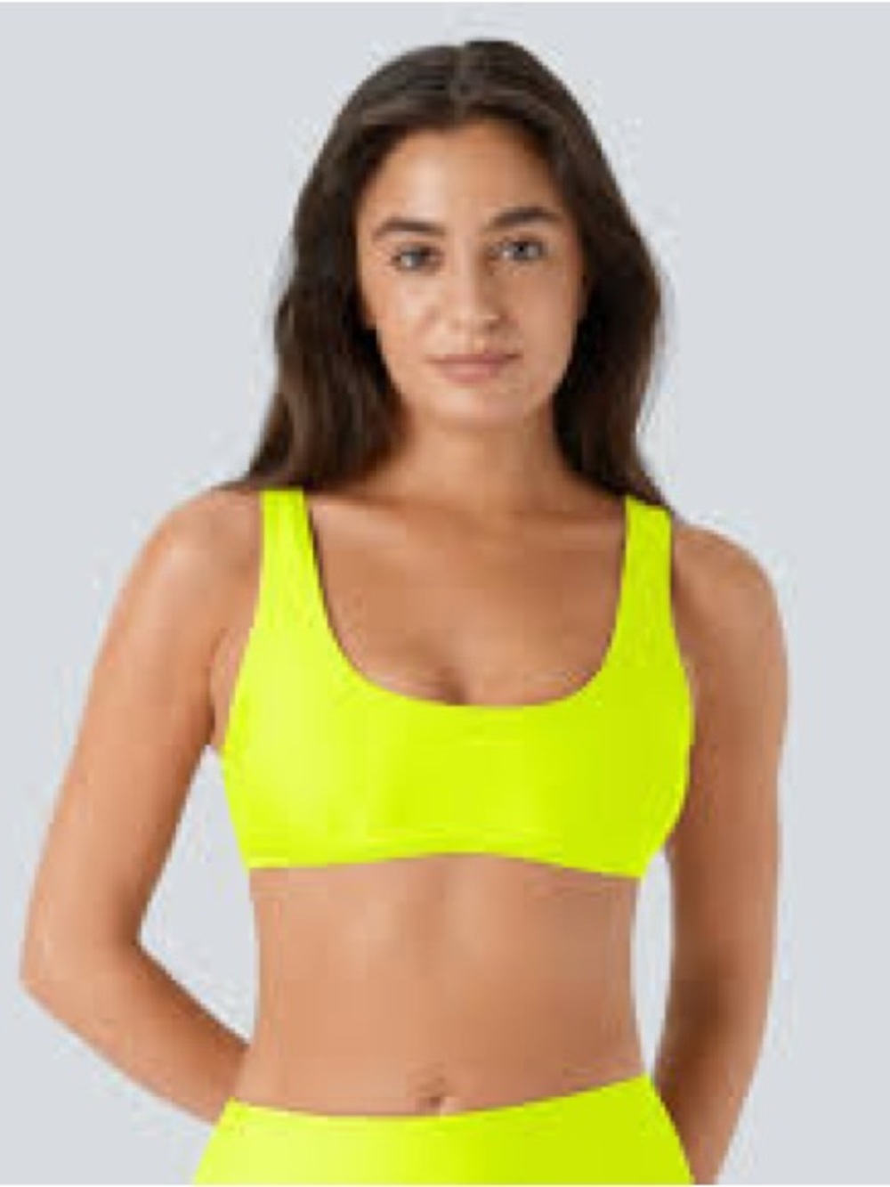 HALARA Neon Yellow Scoop Neck Bikini Top